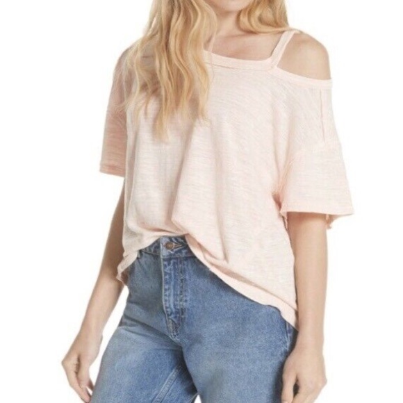 We The Free Women Alex Tee Medium Pink Cut Out Light Weight Summer Casual Shirt‎ - Picture 1 of 11